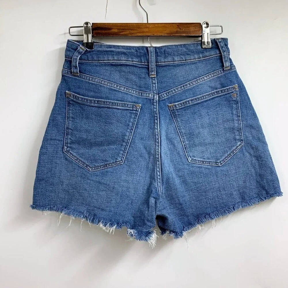 Madewell Women's Curvy High Rise Stretch Denim Cut Off Shorts Size 36 - Picture 2 of 14